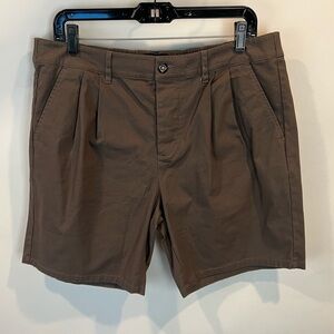 ASOS Design Brown Cotton Pleat Front Shorts SZ 36